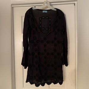 BEST SWIM COVERUP BY

Letarte black embroidered swim coverup.  MED